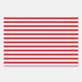 赤と白のキャンディストライプー・ケーン・クリスマス ラッピングペーパーシート (正面2)