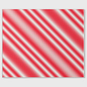 赤と白のキャンディーケーンのラッピングストライプの紙 ラッピングペーパー (フラット)