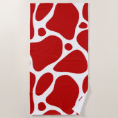 赤と白のキリン柄ビーチタオル ビーチタオル (正面)