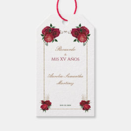 赤と白のキンセアニエラ記念ギフトタグ ギフトタグ