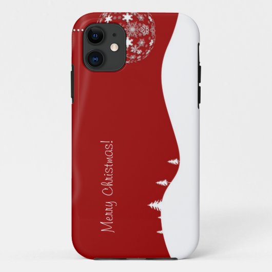 赤と白のクリスマスの抽象芸術のシルエット Case-Mate iPhoneケース (裏面)