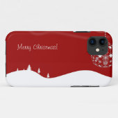 赤と白のクリスマスの抽象芸術のシルエット Case-Mate iPhoneケース (裏面(横))