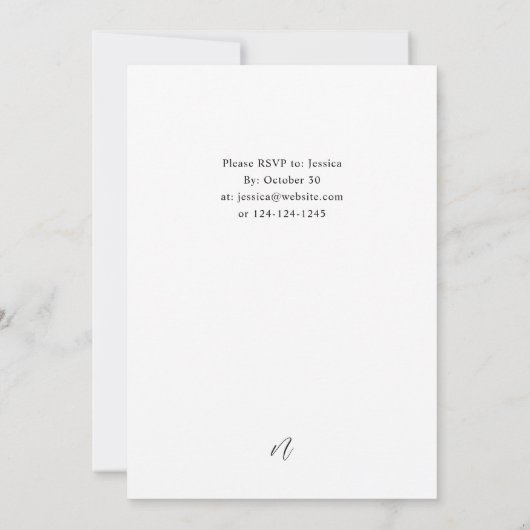 赤と白のクリスマスまたは休日のフローラパーティー 招待状 (裏面)