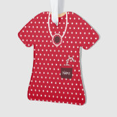 赤と白のクリスマスキャンディドレパーソナライズされたス オーナメント (正面)