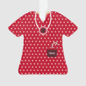 赤と白のクリスマスキャンディドレパーソナライズされたス オーナメント (正面)