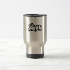 赤と白のクリスマスシンプルクリスマス トラベルマグ
