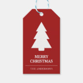 赤と白のクリスマスツリー ギフトタグ (正面)