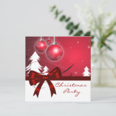 赤と白のクリスマスツリー 赤白のクリスマスパーティー 招待状 (スタンド正面)