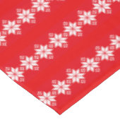 赤と白のクリスマスニットパターン テーブルクロス (アングル)