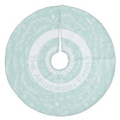 赤と白のクリスマスファミリー名トナカイ矢印 フリース ツリースカート (正面)