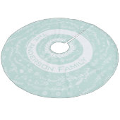 赤と白のクリスマスファミリー名トナカイ矢印 フリース ツリースカート (アングル)