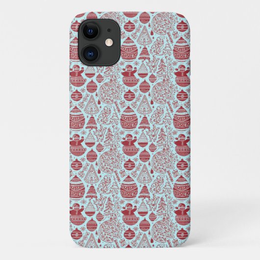 赤と白のクリスマス柄のスマホケース Case-Mate iPhoneケース (裏面)