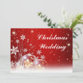 赤と白のクリスマス ウェディング 招待状 (スタンド正面)