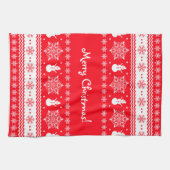 赤と白のクリスマス キッチンタオル (横)