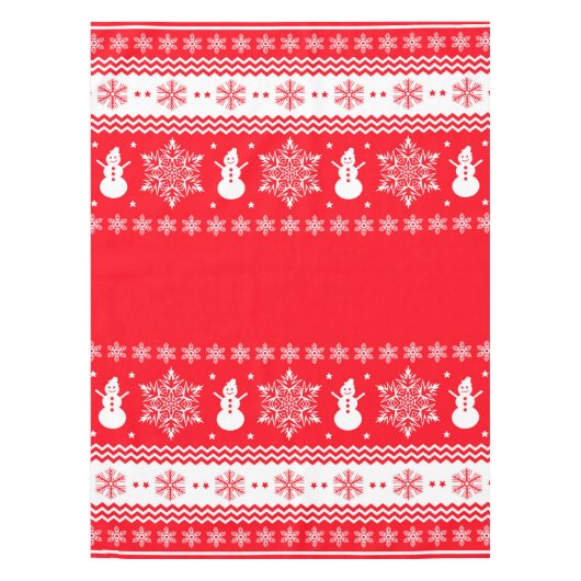 赤と白のクリスマス テーブルクロス (正面)