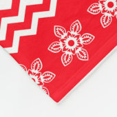 赤と白のクリスマス フリースブランケット (角)