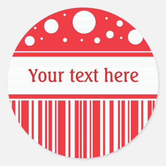 赤と白のクリスマス ラウンドシール (正面)