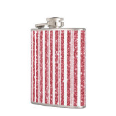 赤と白のグリッタールッククリスマスストライプ フラスク (左)