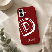 赤と白のケース iphone - 名前入り