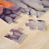 赤と白のコイの魚のいる池 ジグソーパズル (側面)