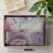 赤と白のコイの魚のいる池 薄葉紙 (ギフト)