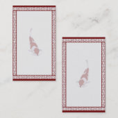 赤と白のコイカスタマイズ可能な名刺 名刺 (正面/裏面)