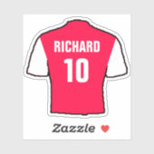 赤と白のサッカーシャツデザイン。 シール (シート)