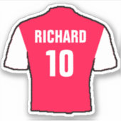 赤と白のサッカーシャツデザイン。 シール (正面)