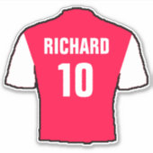 赤と白のサッカーシャツデザイン。 シール (正面)