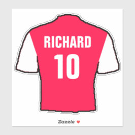 赤と白のサッカーシャツ シール