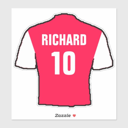 赤と白のサッカーシャツ シール (シート)