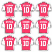 赤と白のサッカーシャツ シール (正面)