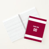 赤と白のサッカーチームスパイラル ノートブック (内部)