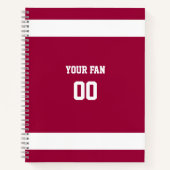 赤と白のサッカーチームスパイラル ノートブック (正面)