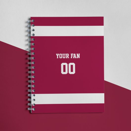 赤と白のサッカーチームスパイラル ノートブック