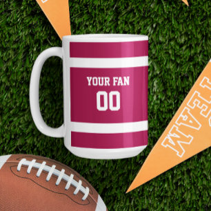 赤と白のサッカーチームパーソナライズされた コーヒーマグカップ
