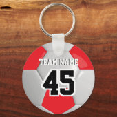 赤と白のサッカーボール キーホルダー (裏面)