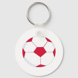赤と白のサッカーボール キーホルダー