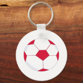 赤と白のサッカーボール キーホルダー (正面)