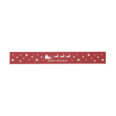 赤と白のサンタのそり メリークリスマス 招待状ベリーバンド (フラット)