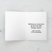 赤と白のシェブロンの緑のオーナメント シーズンカード (内部)