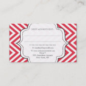 赤と白のシェブロンストライプ美容師カード 予約カード (裏面)