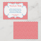 赤と白のシェブロン野球ベビーブックリクエスト エンクロージャーカード (正面/裏面)