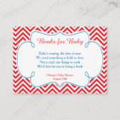 赤と白のシェブロン野球ベビーブックリクエスト エンクロージャーカード (正面)