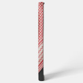 赤と白のシェマグ柄ケフィーヤ SAMSUNG GALAXYケース (左側面)