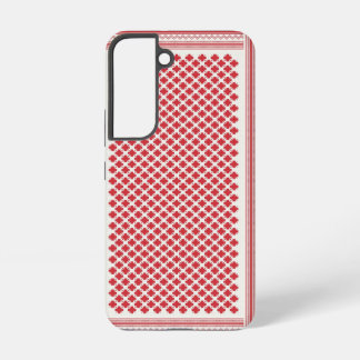 赤と白のシェマグ ケフィーヤ柄 SAMSUNG GALAXY S22ケース