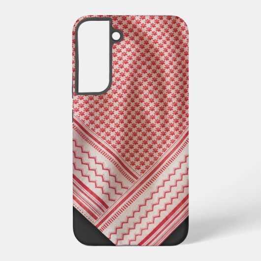 赤と白のシェマグ ケフィーヤ 黒 SAMSUNG GALAXYケース (裏面)