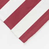 赤と白のシックで大きいストライプのモノグラムのな名前 フリースブランケット (角)