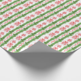 赤と白のシノワズリー・ガーランド グランミレニアル ラッピングペーパー