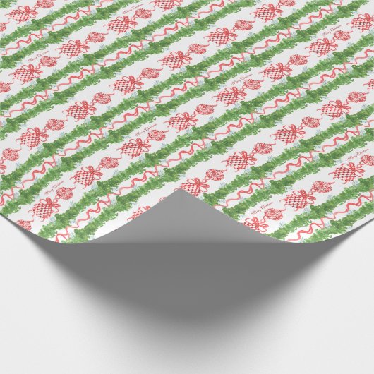 赤と白のシノワズリー・ガーランド グランミレニアル ラッピングペーパー (角)